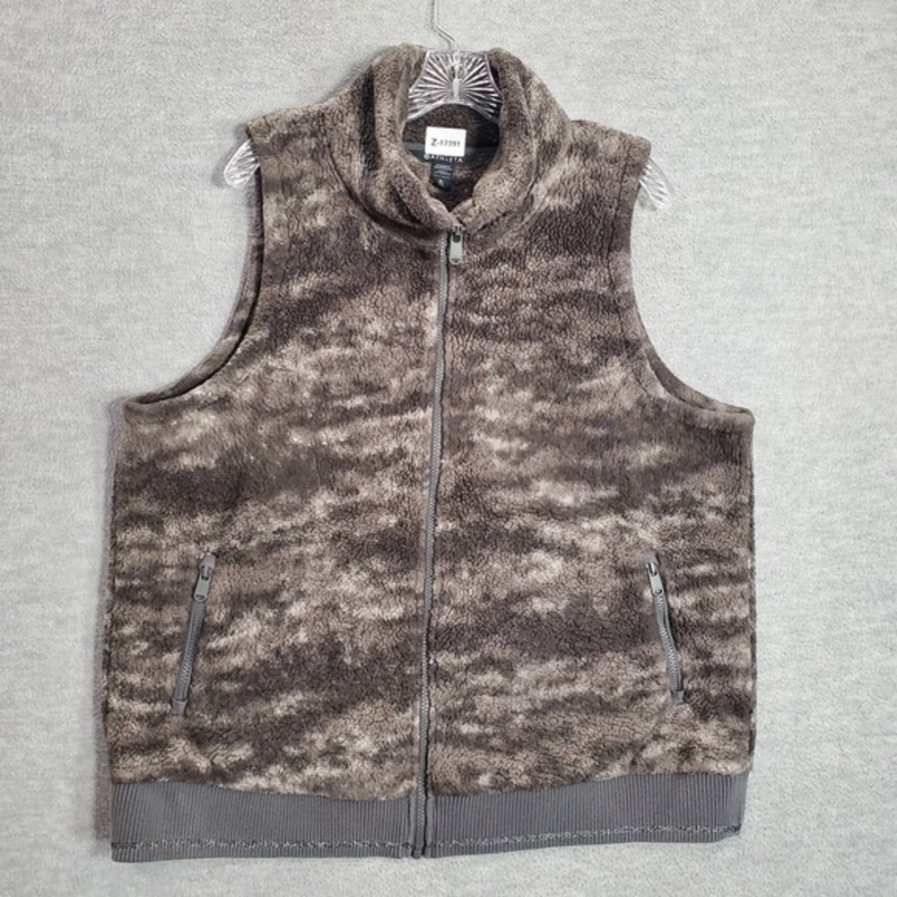 Athleta Women Jacket XL Brown Camo Tugga Vest Full Zip Mock Neck